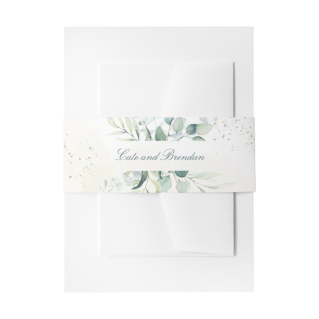 Eukalyptus Greenery Elegant Wedding Einladungsbanderole (Vorderseite Beispiel)