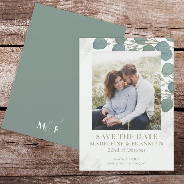 Eukalyptus Greenery Elegante Blätter Wasserfarben Einladung (Von Creator hochgeladen)