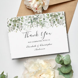 Eukalyptus Greenery Elegante Watercolor Wedding Dankeskarte