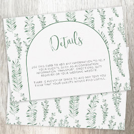 Eukalyptus Greenery Elegante Wedding Details Card RSVP Karte