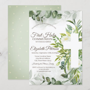 Eukalyptus Greenery Erste Kommunion Einladung