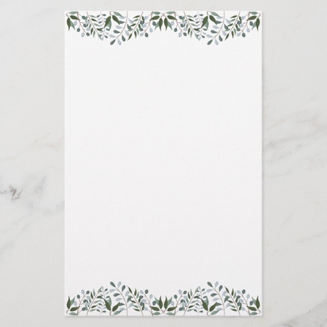 Eukalyptus Greenery Floral Briefpapier (Vorderseite)