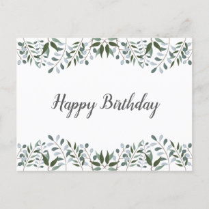 Eukalyptus Greenery Floral Happy Birthday Postkarte