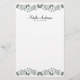 Eukalyptus Greenery Floral Personalize Briefpapier
