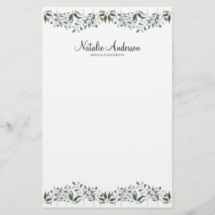 Eukalyptus Greenery Floral Personalize Briefpapier