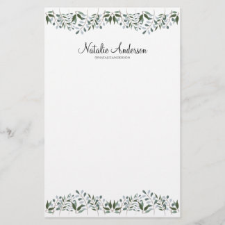 Eukalyptus Greenery Floral Personalize Briefpapier