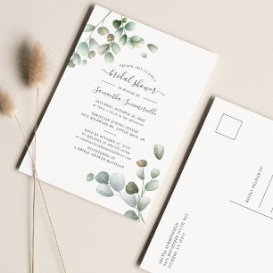 Eukalyptus Greenery Foliage Script-Brautparty Einladungspostkarte