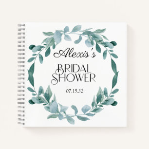 Eukalyptus Greenery Frame Green Blue Brautparty Notizbuch