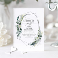 Eukalyptus Greenery Geometric Modern Birthday