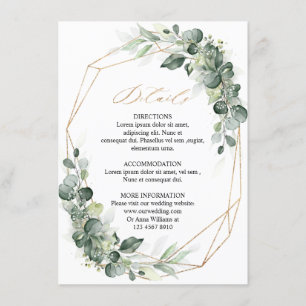 Eukalyptus Greenery Geometric Wedding Details Begleitkarte