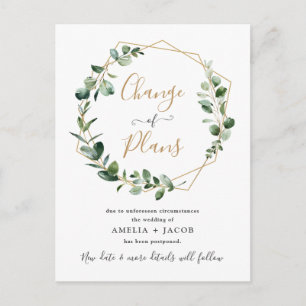 Eukalyptus Greenery Geometrische Planänderung Postkarte