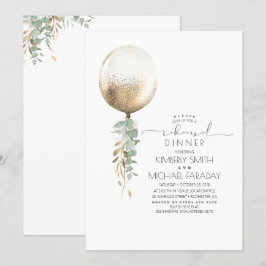 Eukalyptus Greenery Gold Ballon Probe Dinner Einladung