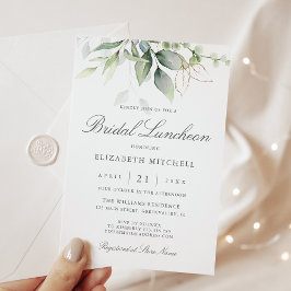Eukalyptus Greenery Gold Blätter Bridal Luncheon Einladung