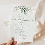 Eukalyptus Greenery Gold Blätter Bridal Luncheon Einladung<br><div class="desc">Schöne Bridal Mittag Einladung mit Aquarell Eukalyptus und Gold Blätter.</div>