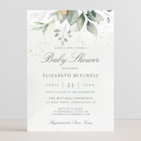 Eukalyptus Greenery Gold Elegant Baby Shower