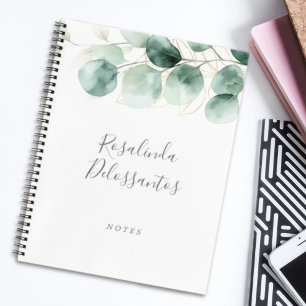 Eukalyptus Greenery Gold Floral Notizbuch