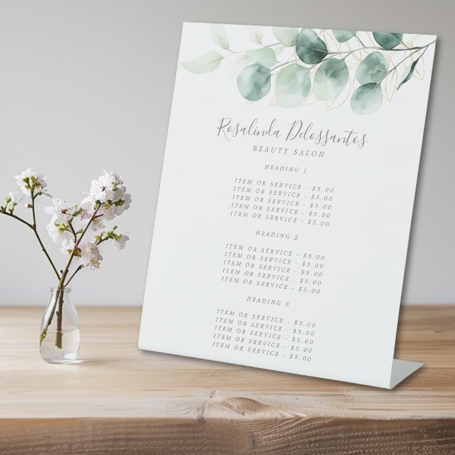 Eukalyptus Greenery Gold Foliage Price Sockelschild (Von Creator hochgeladen)