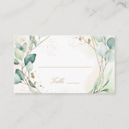Eukalyptus Greenery Gold Geometric Rustic Wedding Platzkarte
