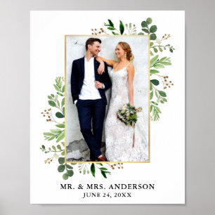 Eukalyptus Greenery Gold Gerahmtes Foto Poster