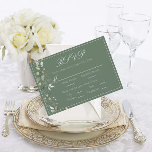 Eukalyptus Greenery Gold Green Wedding RSVP Karte