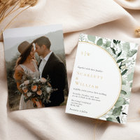 Eukalyptus Greenery Gold Monogram Foto Wedding
