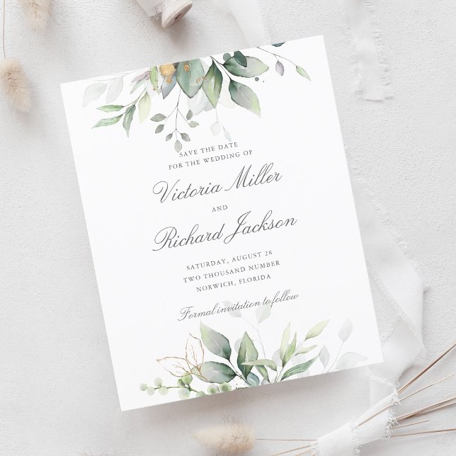 Eukalyptus Greenery Gold Save the Date (Von Creator hochgeladen)