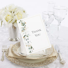 Eukalyptus Greenery Gold Wedding Dankeskarte