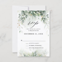 Eukalyptus Greenery Gum Botanische Hochzeit RSVP Karte