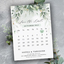 Eukalyptus Greenery Gum Botanischer Rustikaler Kal Save The Date
