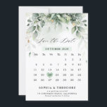 Eukalyptus Greenery Gum Botanischer Rustikaler Kal Save The Date<br><div class="desc">Die elegante und moderne Frühjahr/Mittelsommer botanische Kalender Save the Date-Karte verfügt über ein Bouquet von weichen Aquarell grünen üppigen grünen Blätter / botanischen Blätter / Eukalyptus und goldenen Glitzer Staub . Weitere passende Designs und Variationen finden Sie in meinem "Blitzweddingpaperie" Shop. Und zögern Sie nicht, mich für weitere Anpassungen oder...</div>