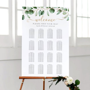 Eukalyptus Greenery Hochzeitssitzkarte 16 Tabelle Poster