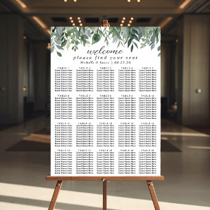 Eukalyptus Greenery Hochzeitssitzkarte 20 Tabelle Poster