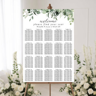 Eukalyptus Greenery Hochzeitssitzkarte 20 Tabelle Poster