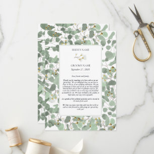 Eukalyptus Greenery Hochzeitstag Programm
