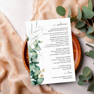 Eukalyptus Greenery Hochzeitstag und Willkommen Einladung