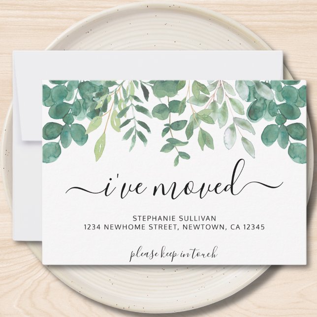 Eukalyptus Greenery Ich habe mich bewegt Ankündigung (Von Creator hochgeladen)