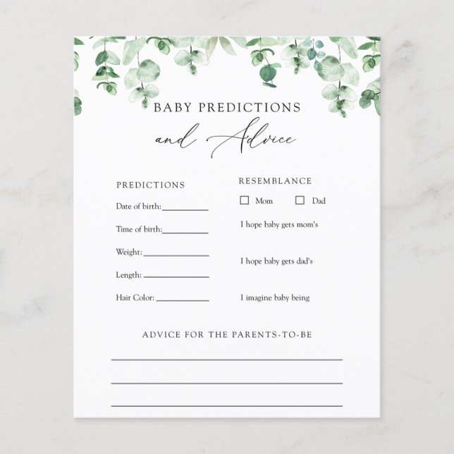 Eukalyptus Greenery Kinderberatung und -vorhersage (Vorderseite)