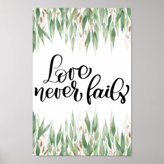 Eukalyptus Greenery Liebe Versage nie Poster
