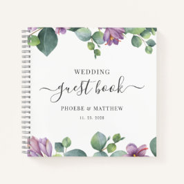 Eukalyptus Greenery Lila Wedding Guest Book Notizbuch