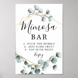 Eukalyptus Greenery Mimosa Bar Sign Poster