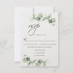 Eukalyptus Greenery Minimalistisch Botanische Hoch RSVP Karte
