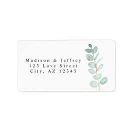 Eukalyptus Greenery Minimalistisch Wedding Address Adressaufkleber