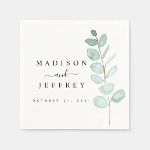 Eukalyptus Greenery Minimalistisch Wedding Cocktai Serviette