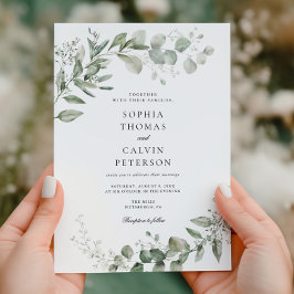 Eukalyptus Greenery Minimalistisch Wedding Einladung