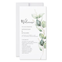 Eukalyptus Greenery Minimalistisch Wedding Program