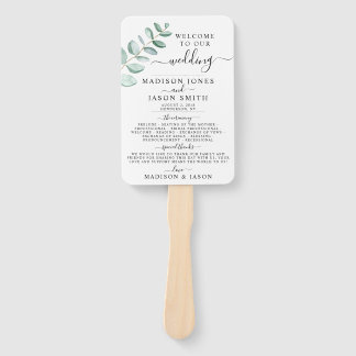Eukalyptus Greenery Minimalistisch Wedding Program Fächer