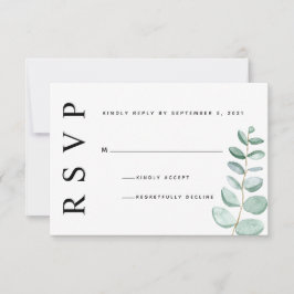 Eukalyptus Greenery Minimalistisch Wedding RSVP Ca Karte