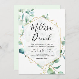 Eukalyptus Greenery mit geometrischem Rahmen Einladung