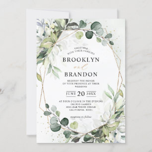 Eukalyptus Greenery Modern Geometric Wedding Invit Einladung