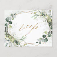 Eukalyptus Greenery Modern Geometric Wedding RSVP